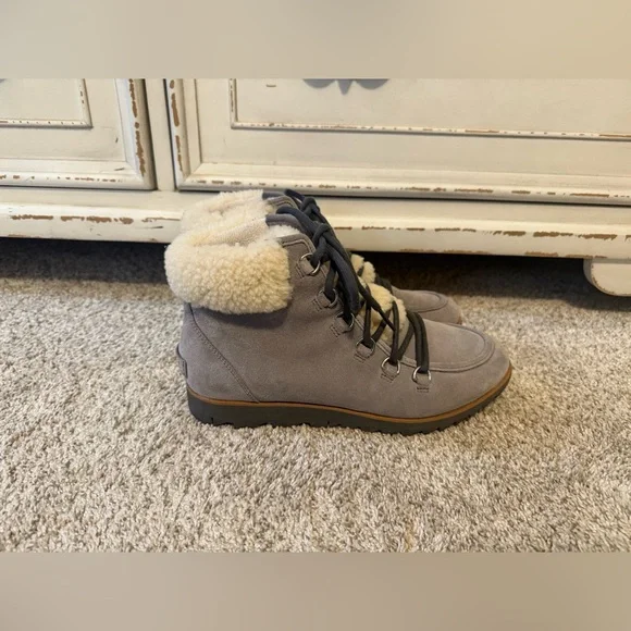 Sorel Harlow Lace Cozy Ankle Boot, Women's Size 9 Gray MSRP $170 - Picture 4 of 8